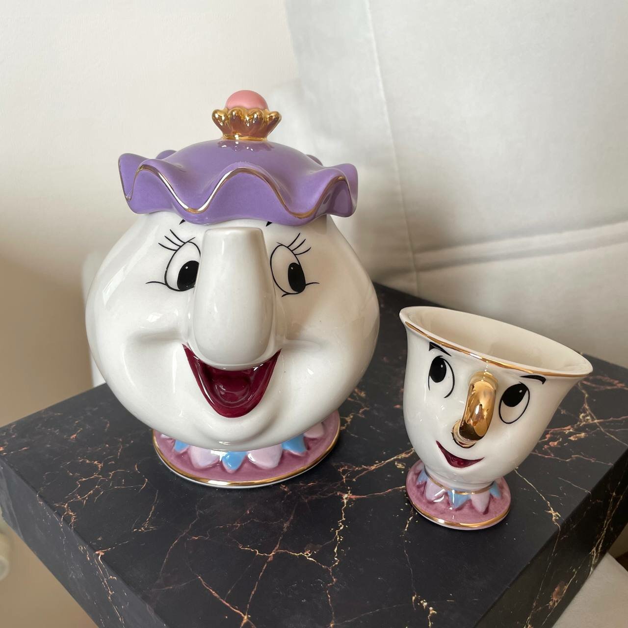 Чайник и чашечка Красавица и Чудовище, посуда из мультфильма