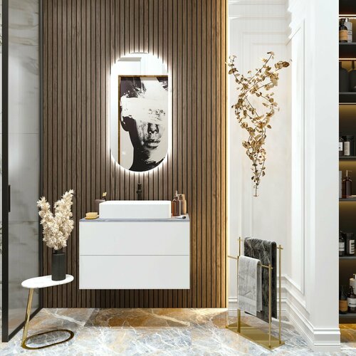 Овальное зеркало с подсветкой модена 100х50 см для ванной холодный белый свет 6000К сенсорное управление 10900₽