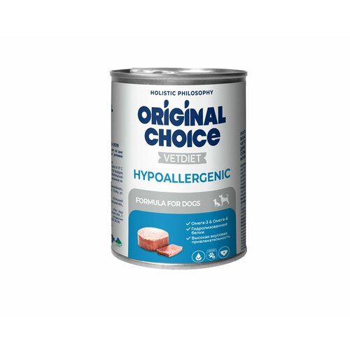 Влажный корм ORIGINAL CHOICE VET DIET Hypoallergenic для собак с пищевой аллергией или непереносимостью, 340г х 6шт.