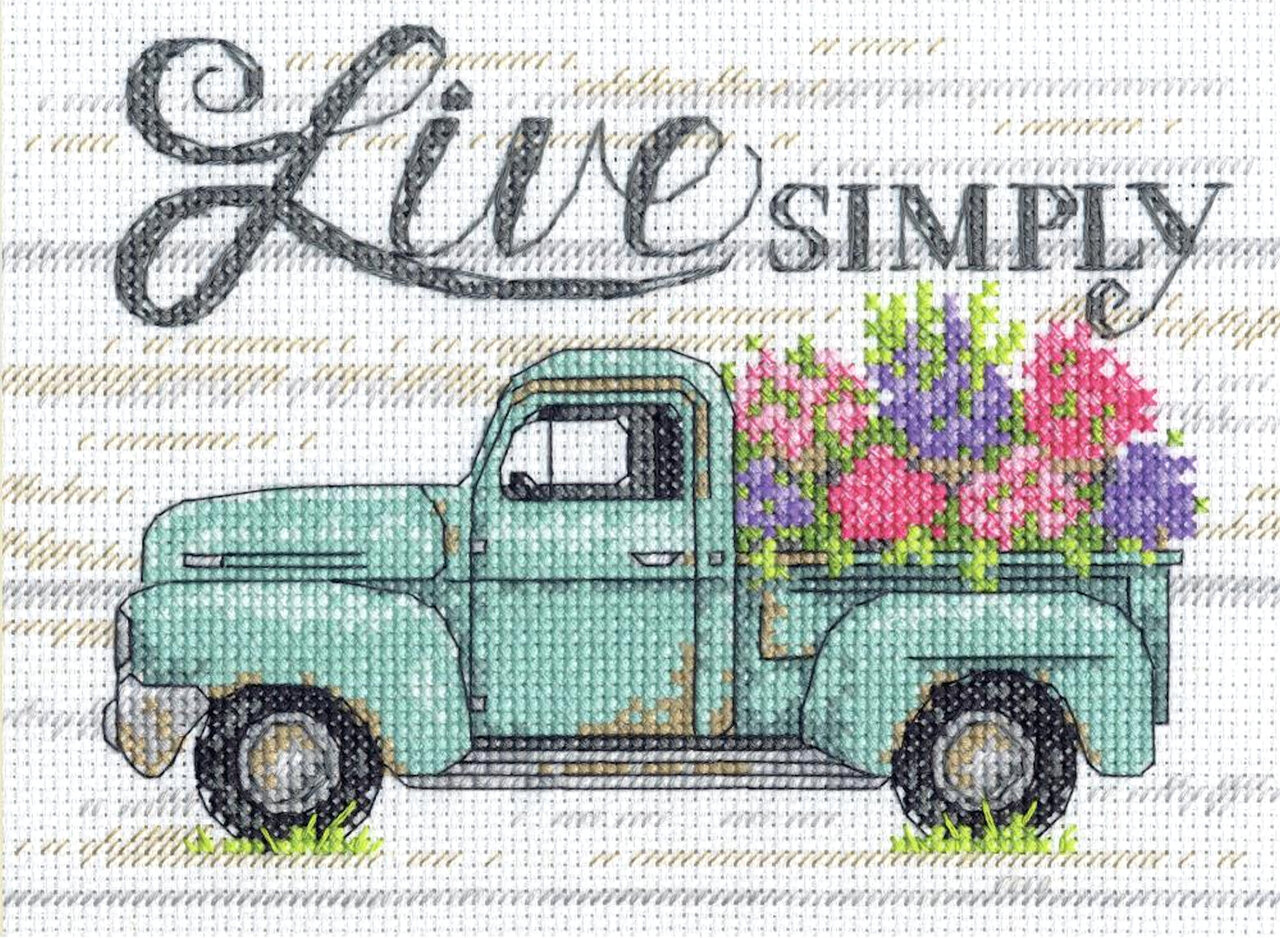 70-65211 Набор для вышивания крестом Flower Truck Цветочный грузовик DIMENSIONS