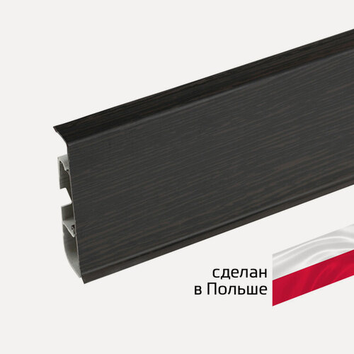 Изображение товара Плинтус напольный пластиковый ПВХ Cezar Hi-Line Prestige 2500x22x75 мм темный венге М 200
