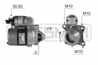 Стартер renault logan/sandero/clio/kangoo/megane 1.4/1.6 8v 0.85квт