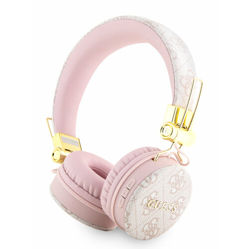 Guess наушники беспроводные накладные Bluetooth Headphones Round PU 4G Metal Logo Pink 6490₽