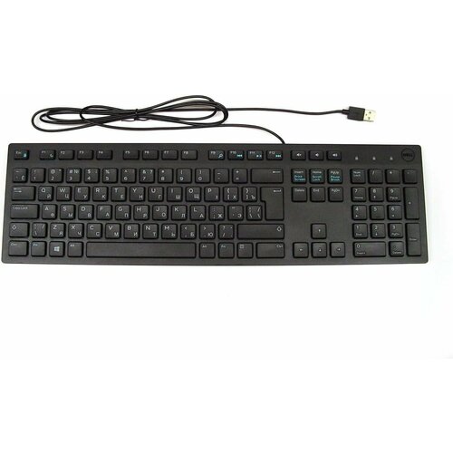 Клавиатура DELL KB216 черная тонкая с РусАнгл раскладкой 6R5P5 580-ADGR 990₽