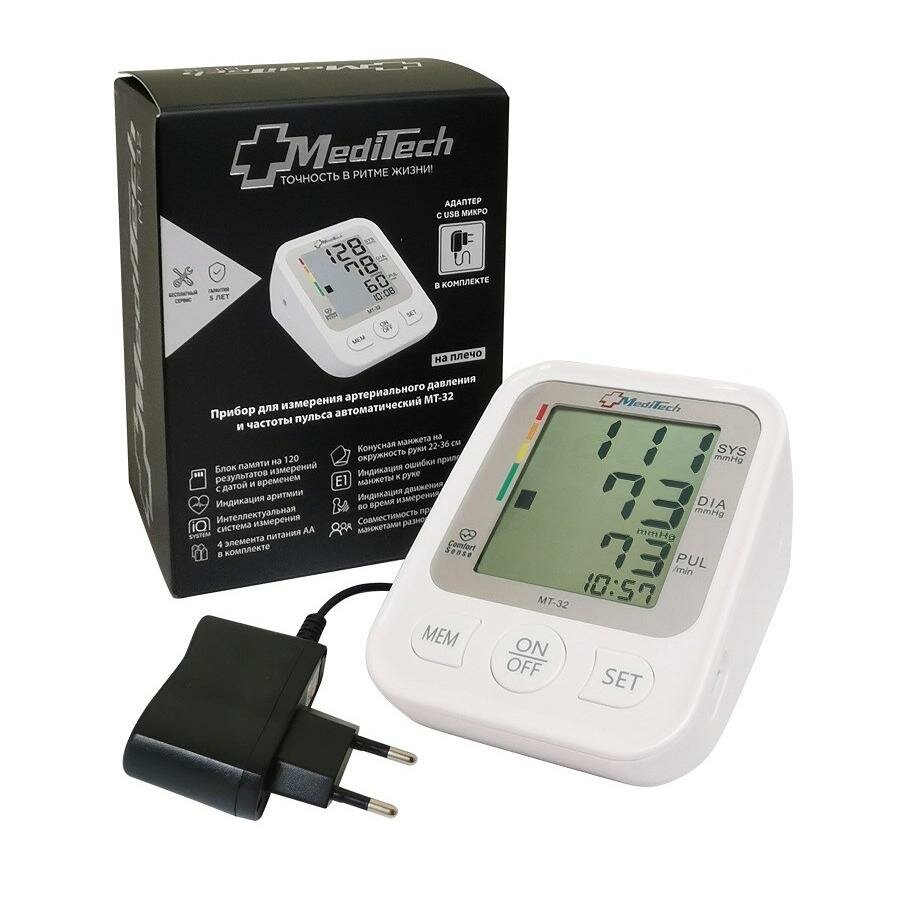 Тонометр Meditech МТ-32 автоматический с адаптером