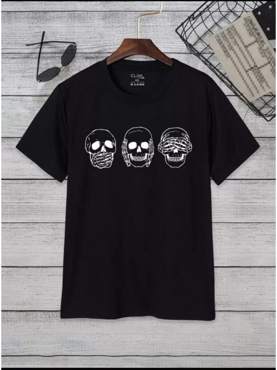 Футболка Clim, размер 50, черный — фото 1