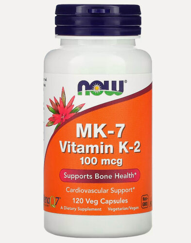 Изображение товара Now Foods, MK-7 Vitamin K-2, витамин К2 МК7, менахинон 100 мкг, 120 вегетарианских капсул