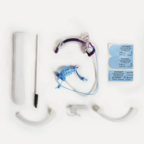 Изображение товара Трахеостомическая трубка Blue Line Ultra с манжетой, каналом санации и комплектом внутренних канюль, размер 9.0 (100/870/090CZ)