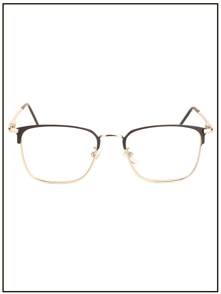 Готовые очки для чтения Farsi 5544 золотистые с диоптриями +1.00, металлические, квадратные, с футляром и салфеткой