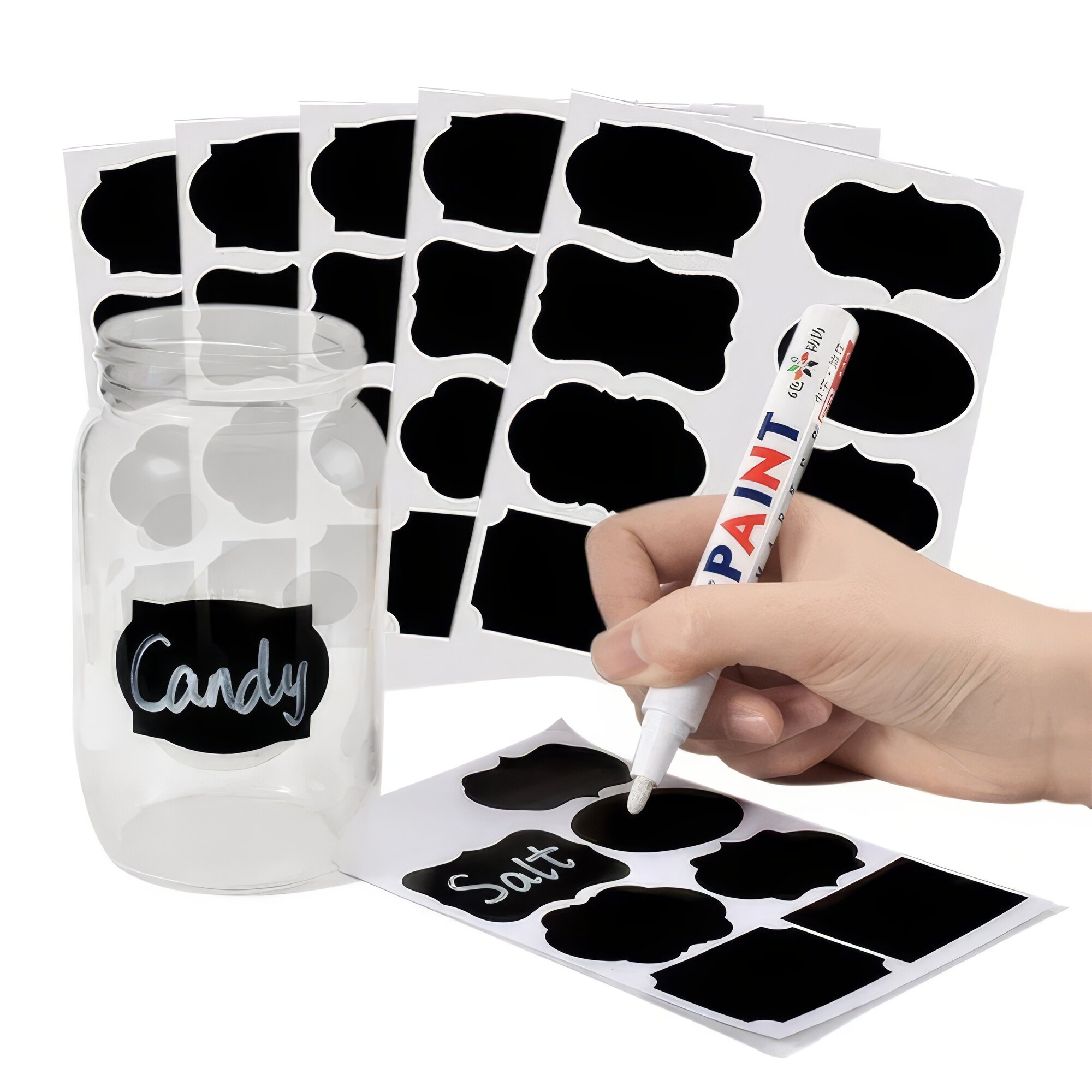 Набор самоклеющихся этикеток (48шт+ карандаш) Kitchen Stikers
