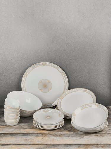 Изображение товара Столовый сервиз Best Opal "Kandu", стеклокерамика, 26 предметов, 6 персон