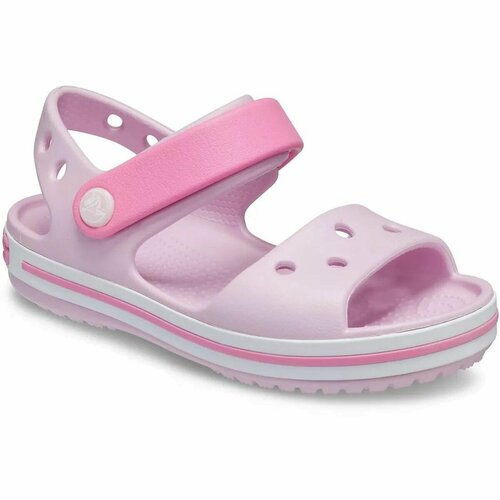 фото Сандалии crocs crocband sandal, размер j3 us, розовый