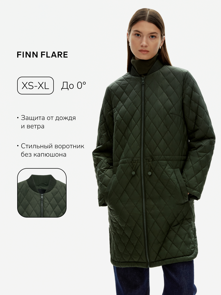 Ветровка FINN FLARE Стеганая, размер M, темно-зеленый