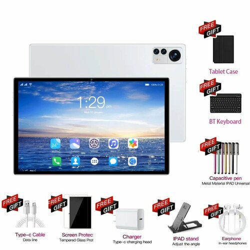 HAUWIE X12 планшет 12512 ГБ Sliver Full Set 16GB 512GB 12GB 512GB Планшет 101 Wi-Fi5G Android 12141₽