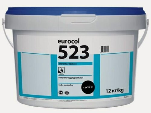 Изображение товара Клей FORBO EUROCOL 523 EUROSTAR TACK EC токопроводящий водно-дисперсионный для линолеума, ПВХ и текстильных покрытий, фасовка 12кг