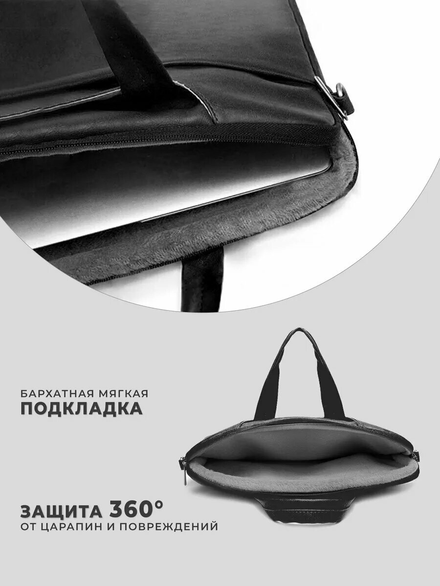 Сумка для ноутбука KINMAC 15.6-16 дюймов с ремнем на плечо и мягкой подкладкой — фото 1