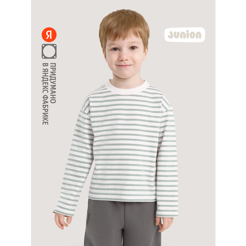 фото Лонгслив junion striped, размер 110, разноцветный