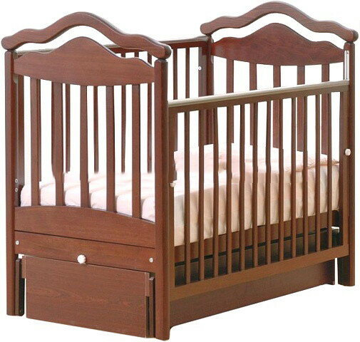 Кроватка для новорожденного с маятником GANDYLYAN К-2005-1м "Анжелика" маятник универсальный (махагон)