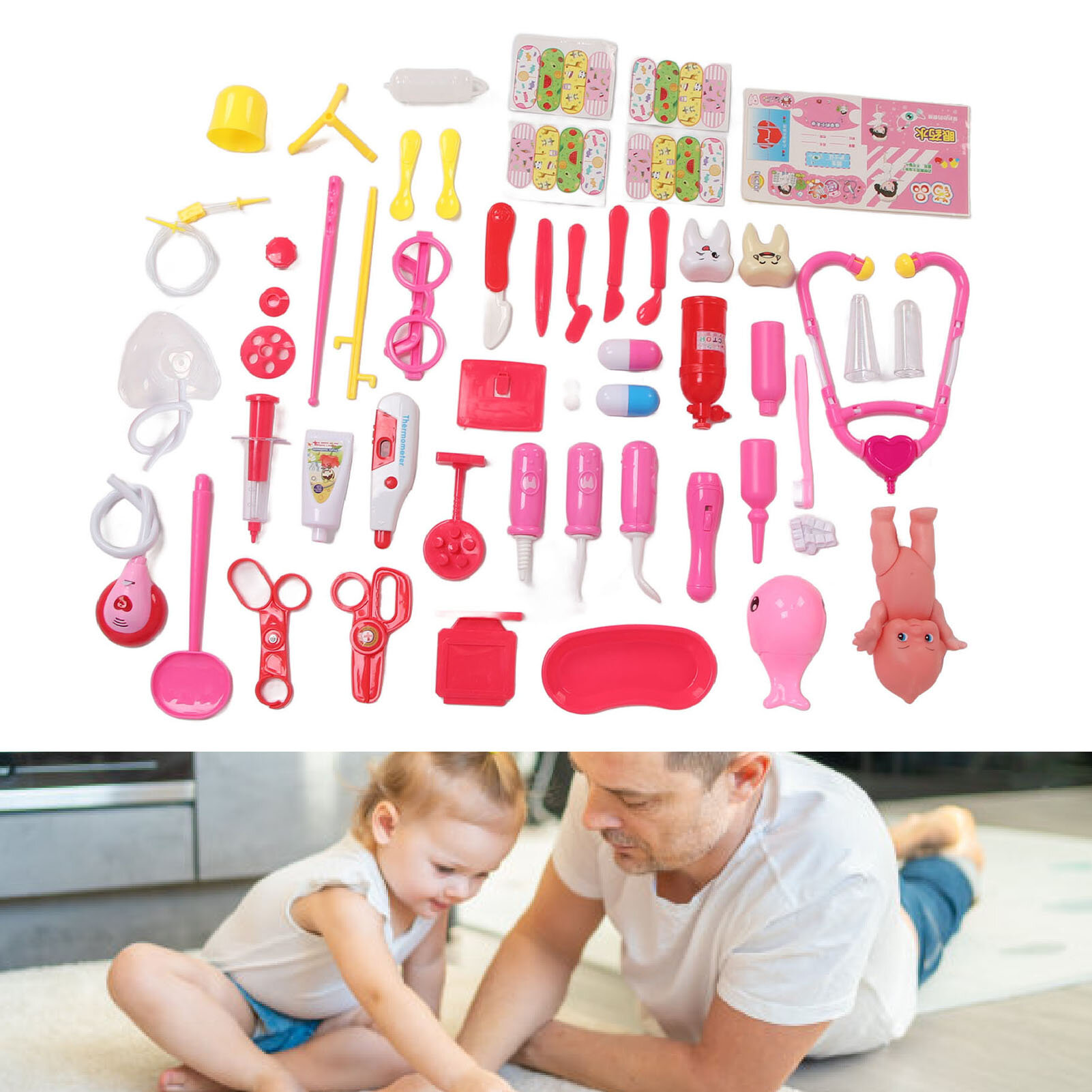 Игрушечный набор врача для малышей Doctor Toy, 15 предметов, образовательный, с интерактивными компонентами, для ролевых игр с родителями