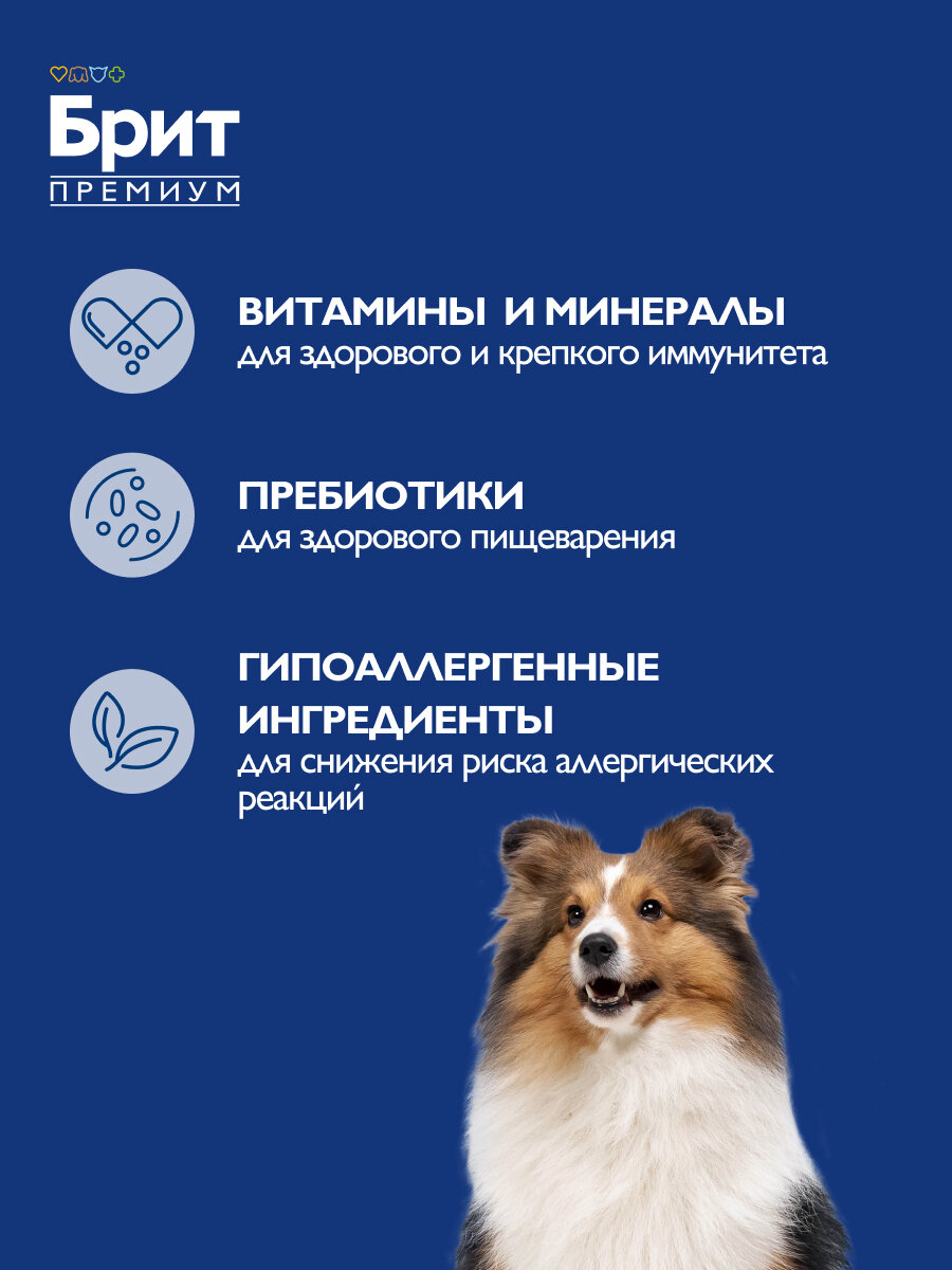 Сухой корм для собак Brit Premium, при чувствительном пищеварении, ягненок с индейкой 1 уп. х 3 кг — фото 1