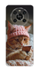 рыжий котик с телефоном
