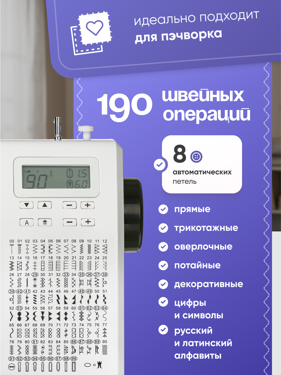 Швейная машина Stoewer Штоер ES-100 электронное управление, разнообразные швы — фото 1