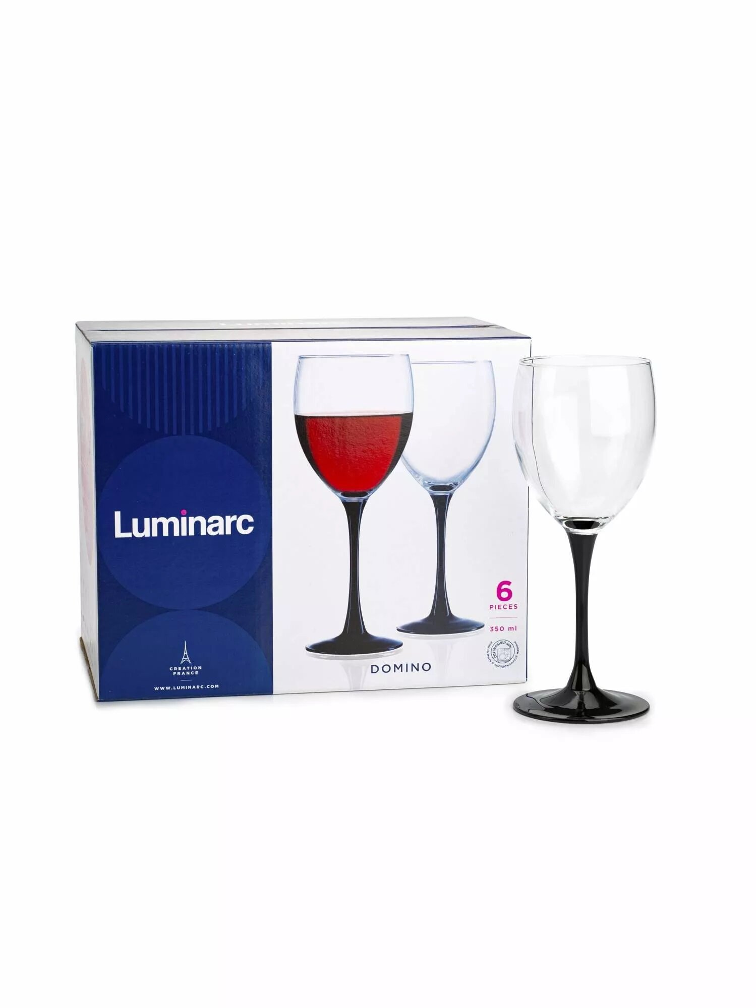 Бокал для вина LUMINARC "домино" J0015 350мл 6шт 6х4