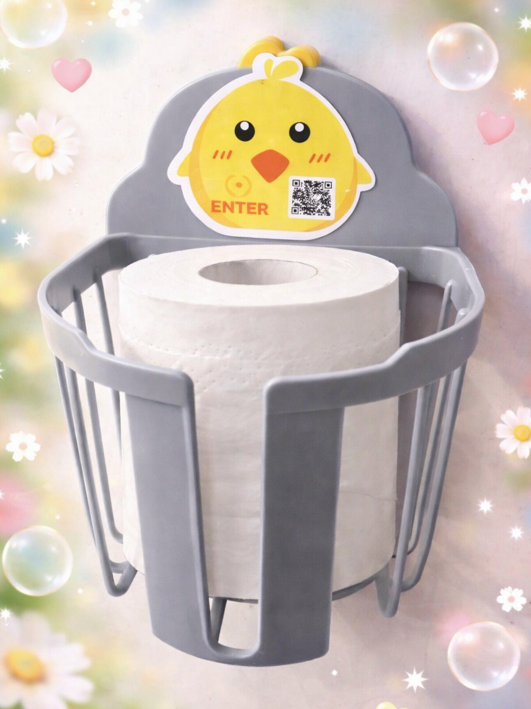 Держатель для туалетной бумаги в виде цыплёнка, настенный, пластиковый