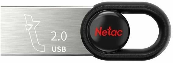 Флеш-диск Netac 16 GB, usb 2,0, серебристый, черный (NT03UM2N-016G-20BK)