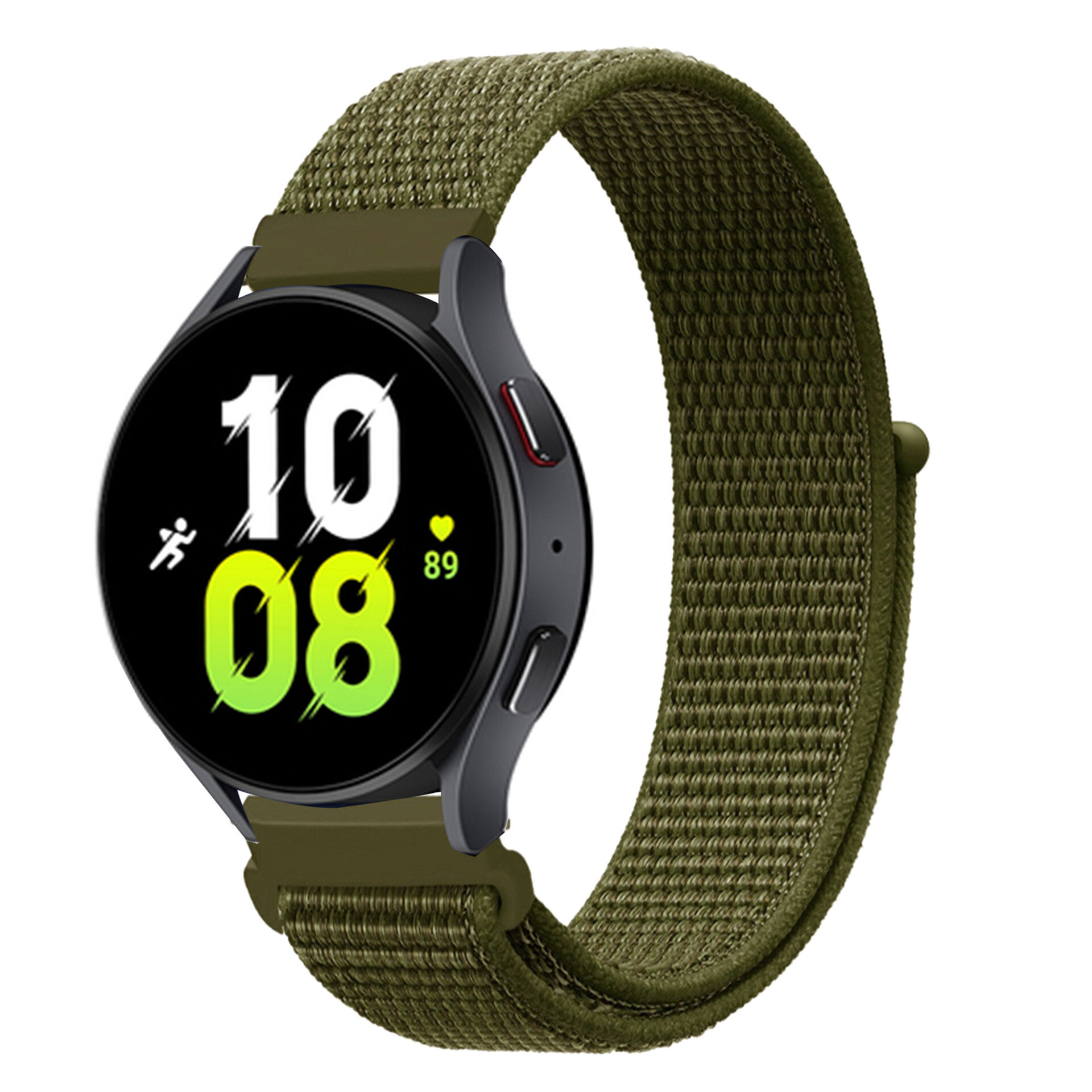 Нейлоновый универсальный ремешок для смарт-часов с креплением 20 мм Garmin, Samsung Galaxy Watch, Huawei Watch, Honor, Xiaomi Amazfit, 36 оливково-зеленый
