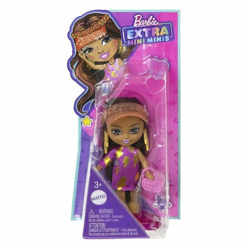 Кукла Barbie Extra Mini Minis Тёмные волосы HPH20 кукла barbie extra mini minis зелено розовые волосы hph21