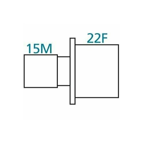 Коннектор прямой 22F/15M переходник для дыхательного контура 10шт