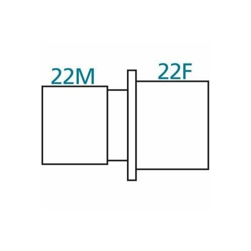 Коннектор прямой 22M/22F переходник для дыхательного контура 10шт
