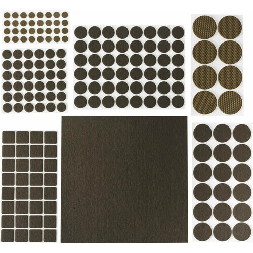 STAYER коричневый, самоклеящихся, 175 шт, набор мебельных накладок (40916-H175)