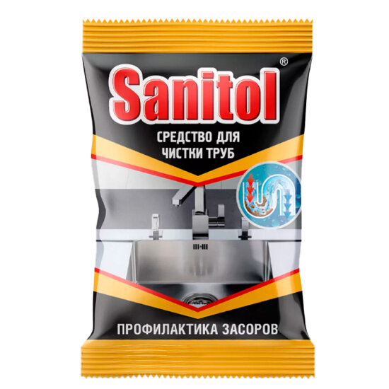 Sanitol средство для чистки труб Антизасор в гранулах, 1 л