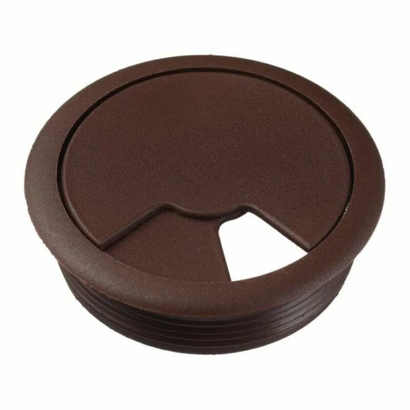 фото Заглушка кабель-канала пластиковая мебельная, круглая, D60, коричневый