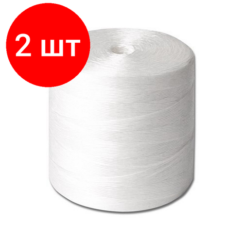 Комплект 2 штук, Шпагат крученый п/п 2200 текс в бобине 1 кг + 2%, 455м