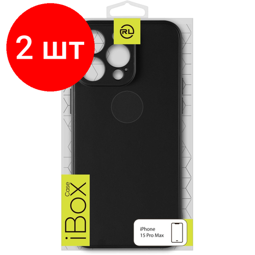 комплект 5 штук чехол накладка силикон red line ibox case для xiaomi poco x5 pro черный Комплект 2 штук, Чехол накладка силикон Red Line iBox Case для iPhone 15 Pro Max, черный