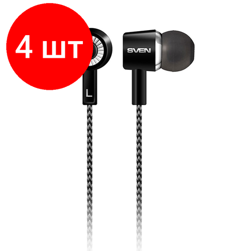 Комплект 4 штук Наушники SVEN E-109M с микрофоном чёрныйсерый 375600₽