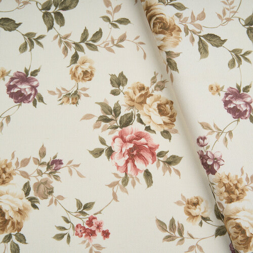 Ткань мебельная интерьерная для декора рукоделия и шитья обивочная в технике Мильфлёр принт цветочный 2106₽