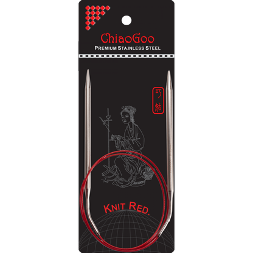 Спицы Chiaogoo металлические круговые Knit Red 35 мм 100 см 1090₽