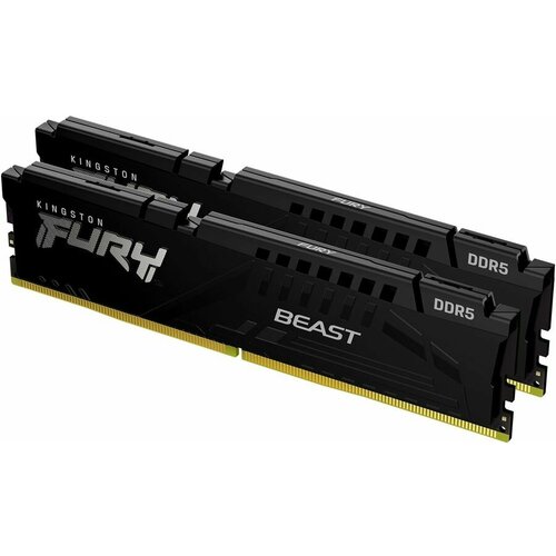 Память 64Gb Kingston FURY Beast Black DDR5 DIMM PC41600 5200Mhz XMP CL40 Kit of 4 KF552C40BBK4-64 retail 2935400₽