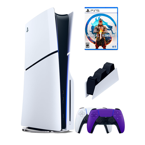 PS5 ПС5 Игровая приставка Sony PlayStation 5 Slim disc 2-й геймпадфиолетовый зарядное игра Mortal Kombat 9649900₽