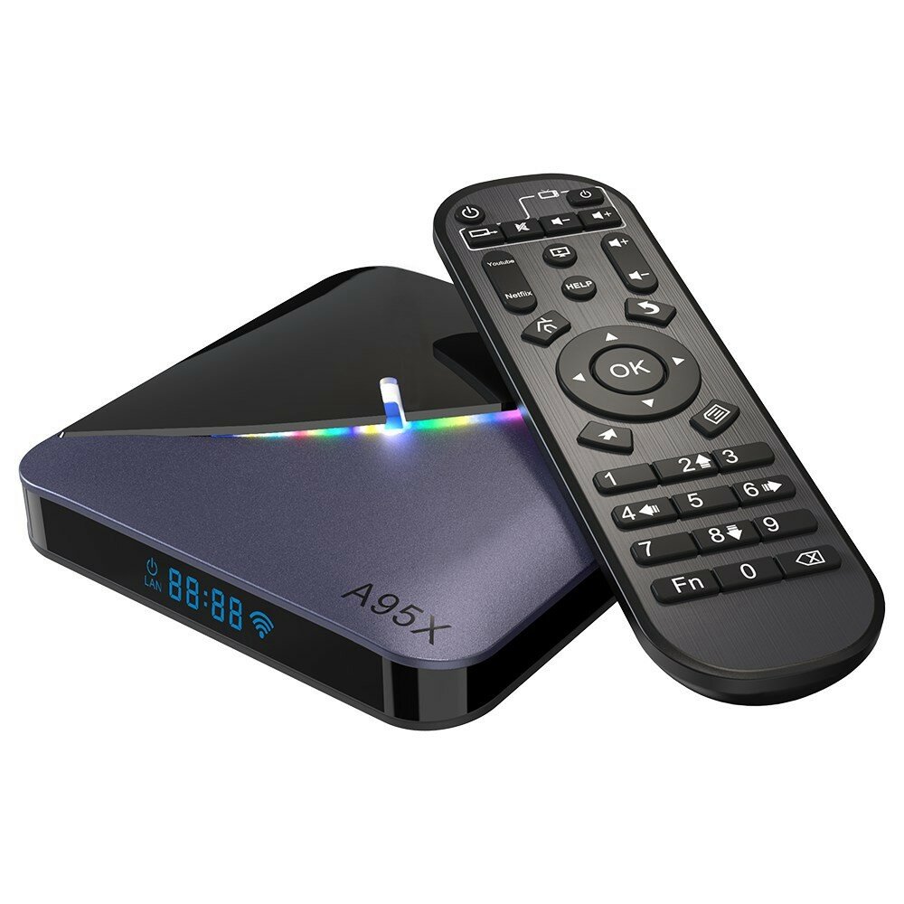 Смарт ТВ приставка A95X F3 4/64GB, Amlogic S905X3, Android 9.0, Wi-Fi 2.4/5GHz, Smart TV Box 4K UHD, Андроид ТВ бокс, Медиаплеер