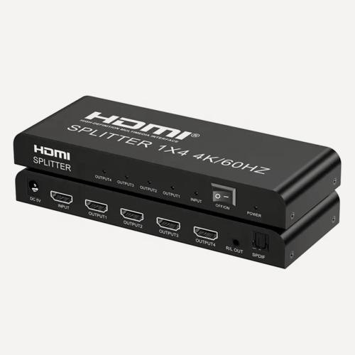 Изображение товара Сплиттер PALMEXX SPT-14V20 1HDMI*4HDMI, HDMI2.0, 4k@60Hz YUV 4:4:4 HDR, Audio Extractor