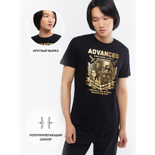 фото Футболка zolla, размер l, черный