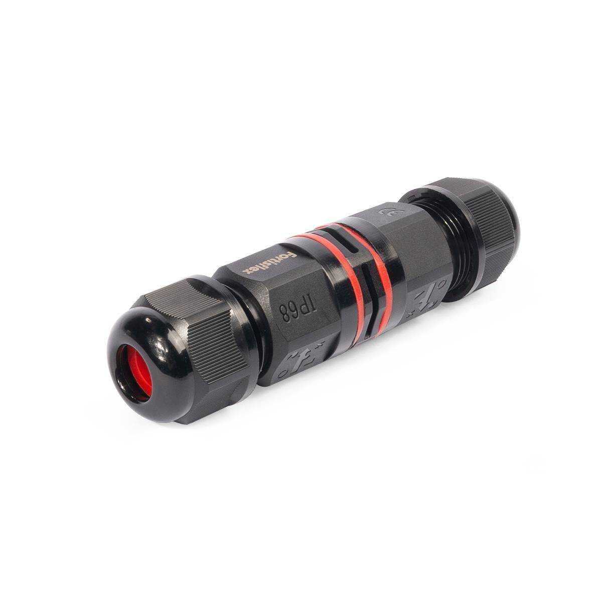 Коннектор Fortisflex водонепроницаемый кабельный I-образный FFC-21/3Р-IP68 черный 89664
