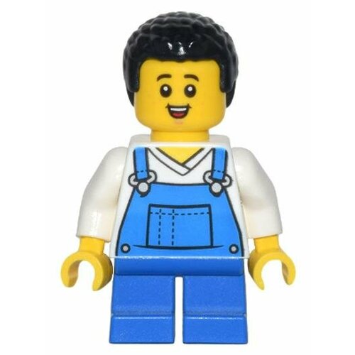 Минифигурка Lego cty1443 Child - Boy, Blue Overalls over V-Neck Shirt, Blue Short Legs, Black Coiled Hair, Freckles минифигурка лего lego hp254 draco malfoy black torso slytherin robe black short legs