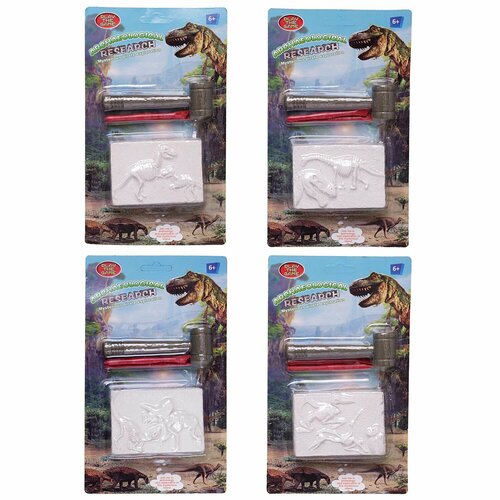 Набор для раскопок Junfa Найди Динозавра из гипса молоточек стек 457₽