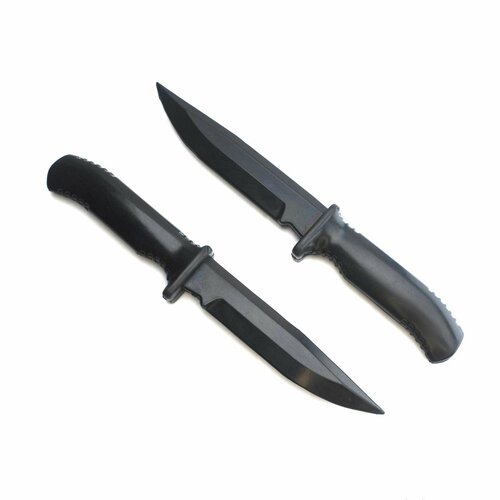 фото Нож тренировочный финка резиновый черный гнущийся (2 штуки) нет бренда